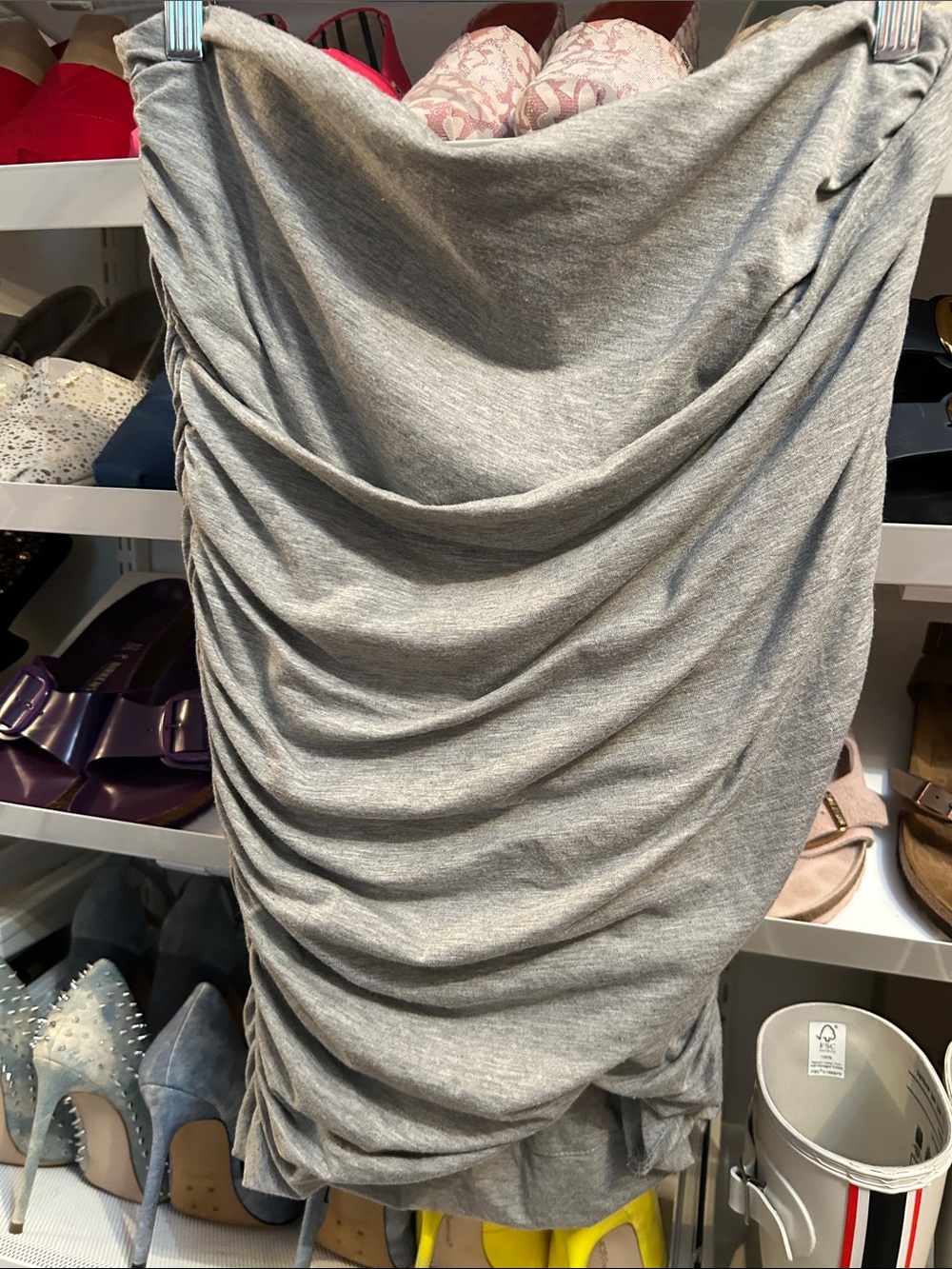 Kardashian Kollection Light Gray & Black Waistband Skirt